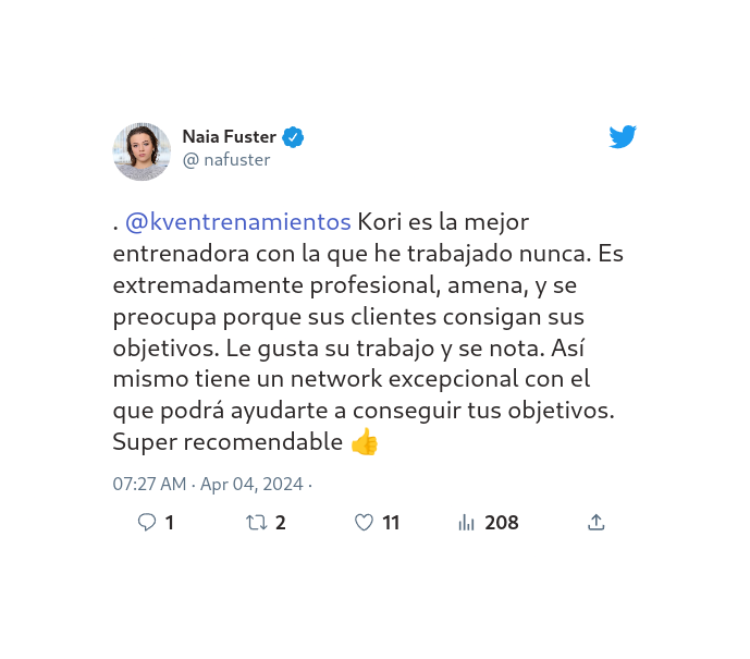 Testimonios de clientes de Korina Villanueva